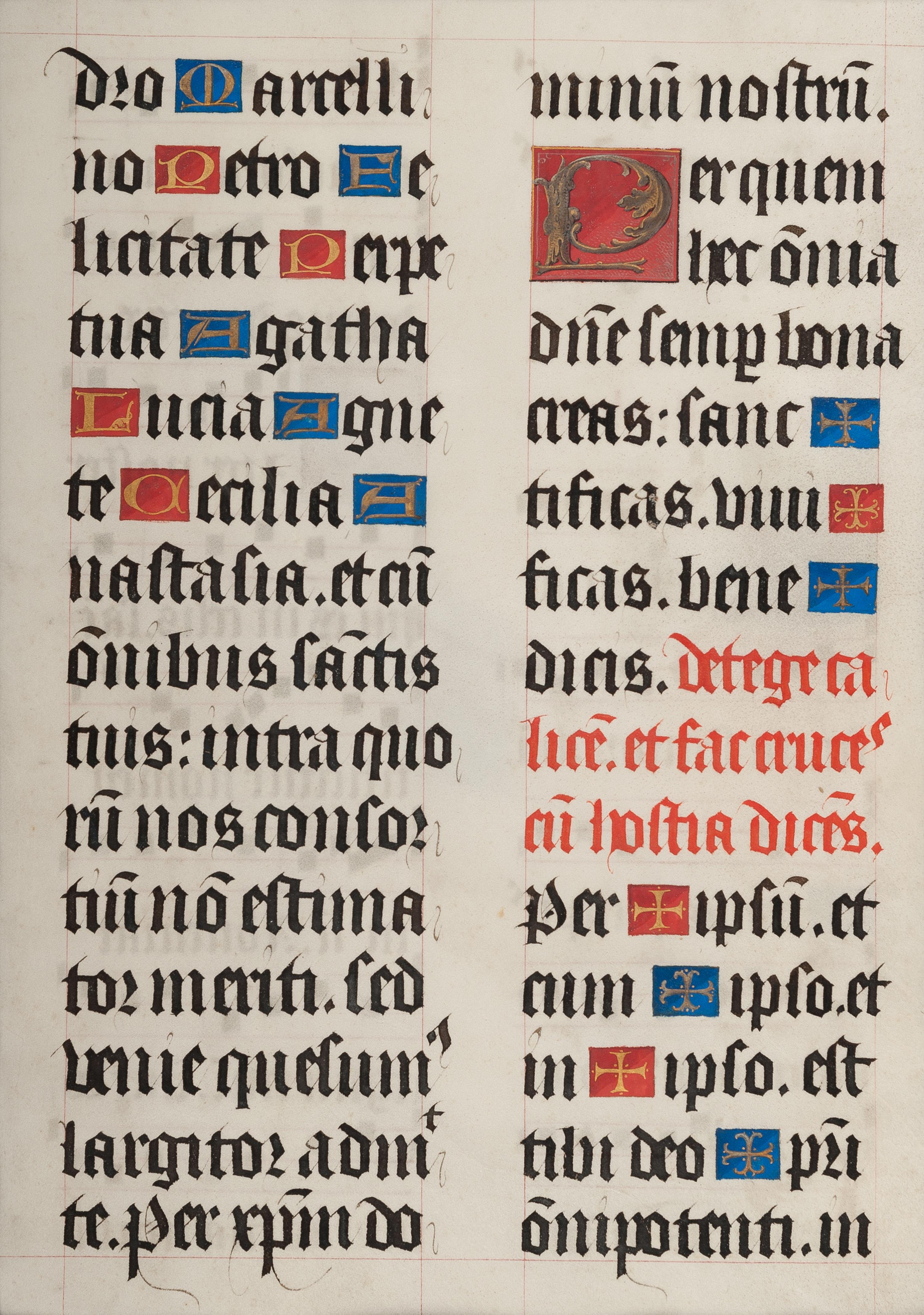 [MANUSCRIPT LEAF -- ANTIPHONARY]. One leaf on vellum, in Latin. Italy, ca. 1480-1525.