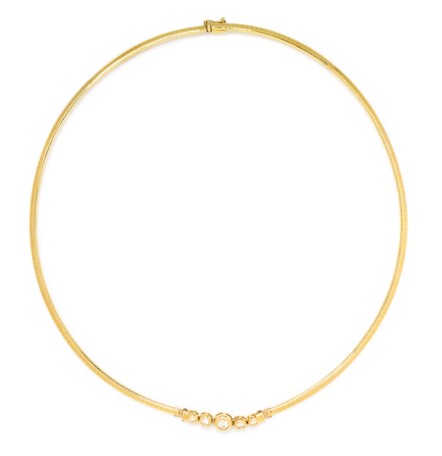 A 14 Karat Yellow Gold and Diamond Necklace, 12.35 dwts.