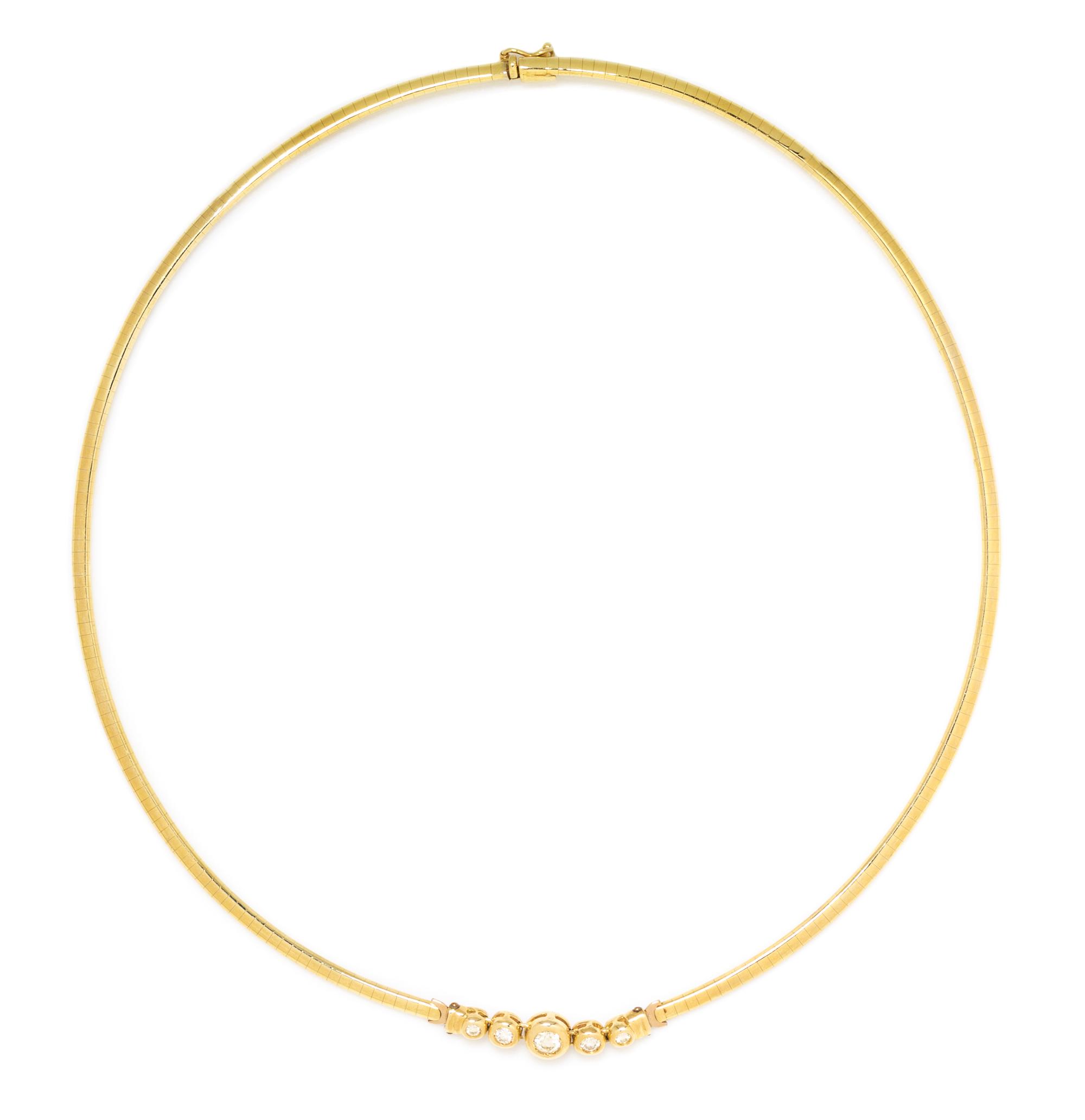 A 14 Karat Yellow Gold and Diamond Necklace, 12.35 dwts.
