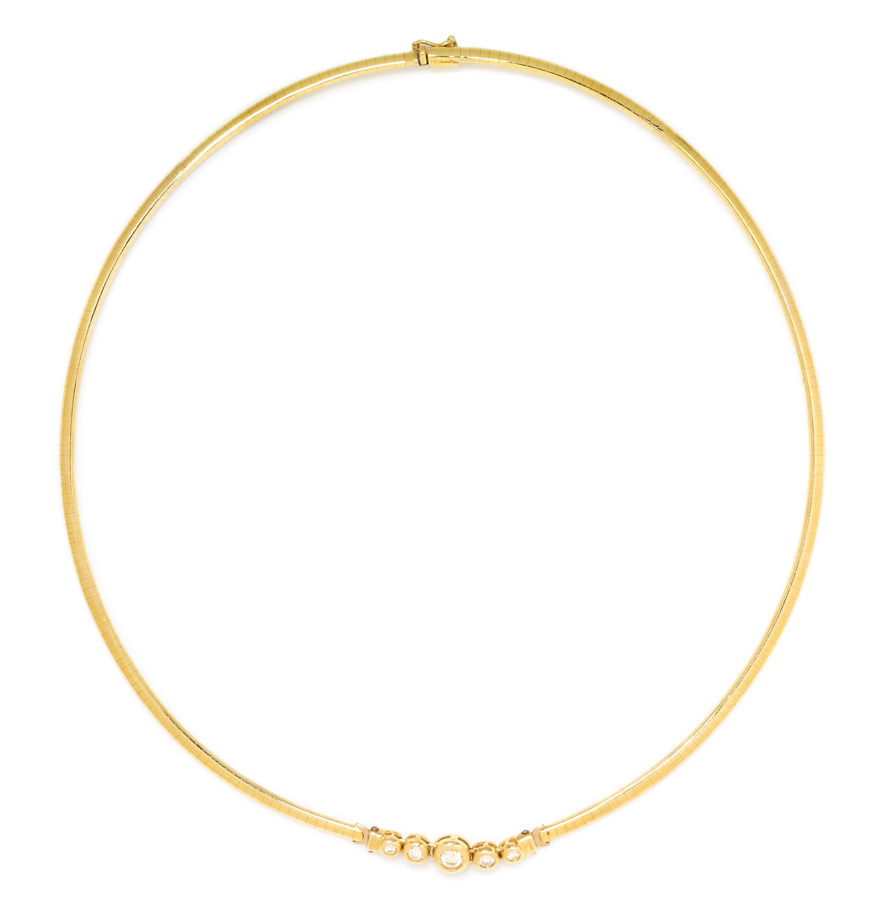 A 14 Karat Yellow Gold and Diamond Necklace, 12.35 dwts.