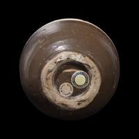 A Chinese Cizhou Stoneware Ovoid Jar, Yuan-Ming Dynasty 元-明 磁州窯花卉紋四系罐