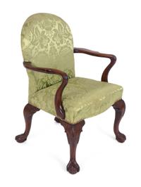 A Chippendale Style Carved Mahogany Armchair — LATE 19TH CENTURY