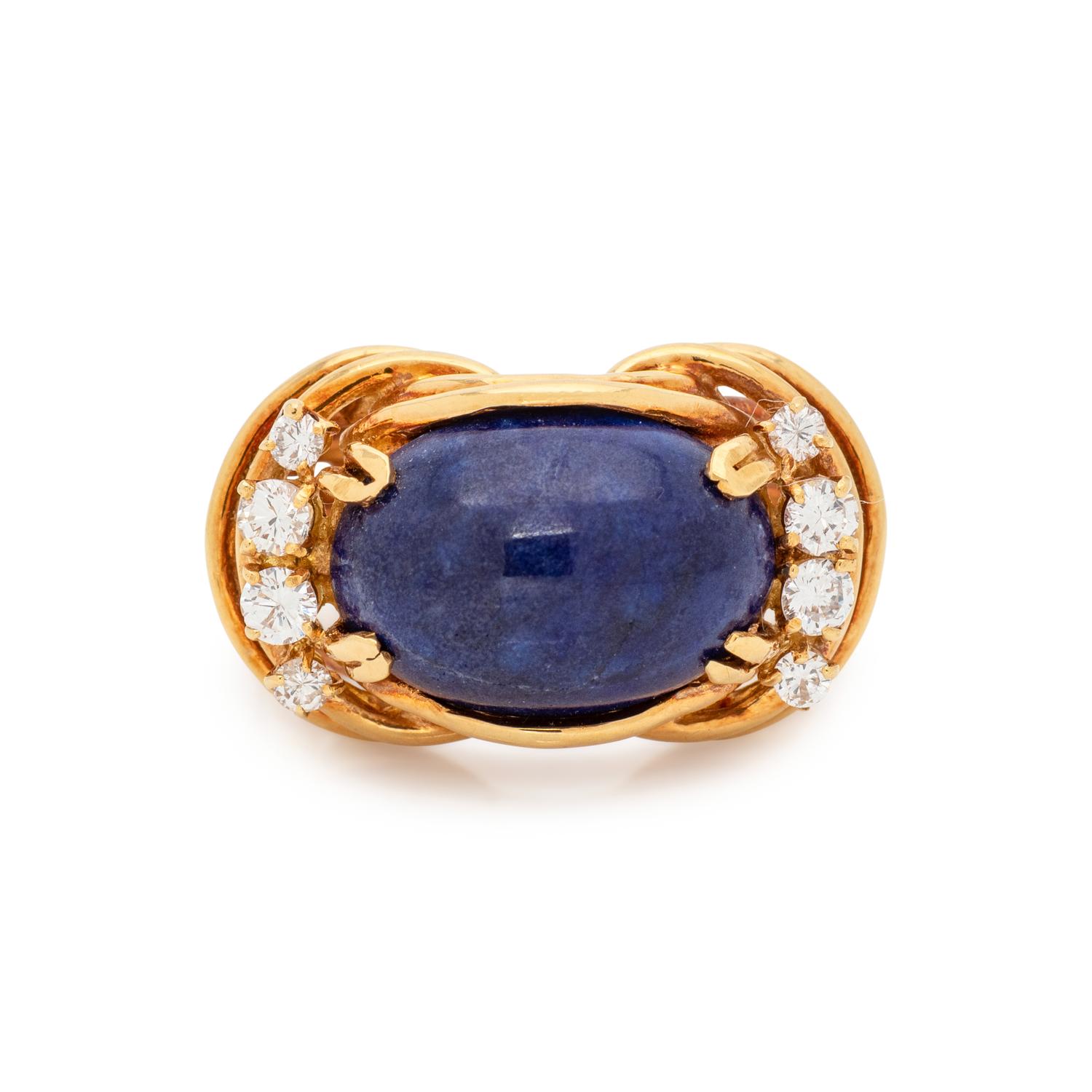 LAPIS LAZULI AND DIAMOND RING