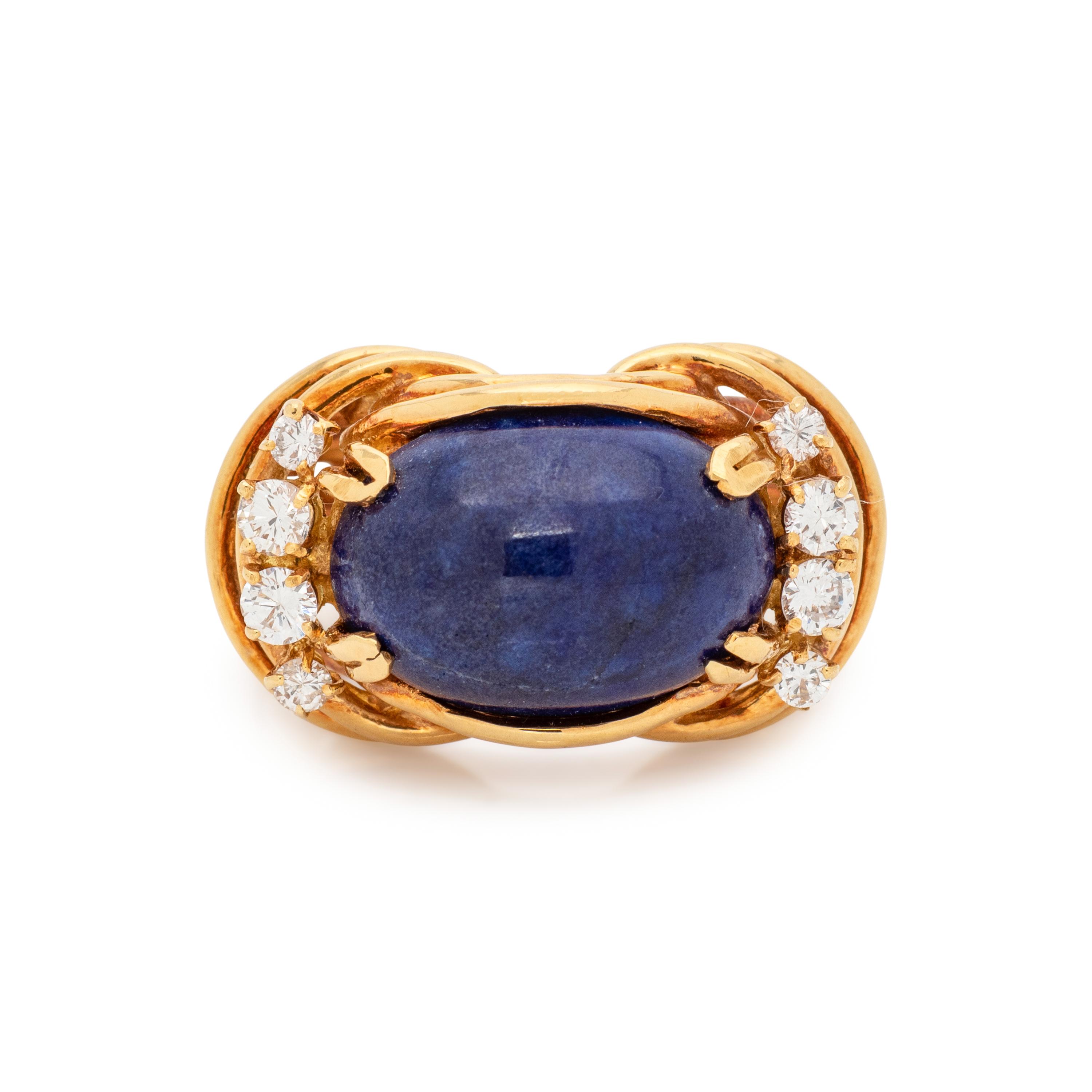 LAPIS LAZULI AND DIAMOND RING
