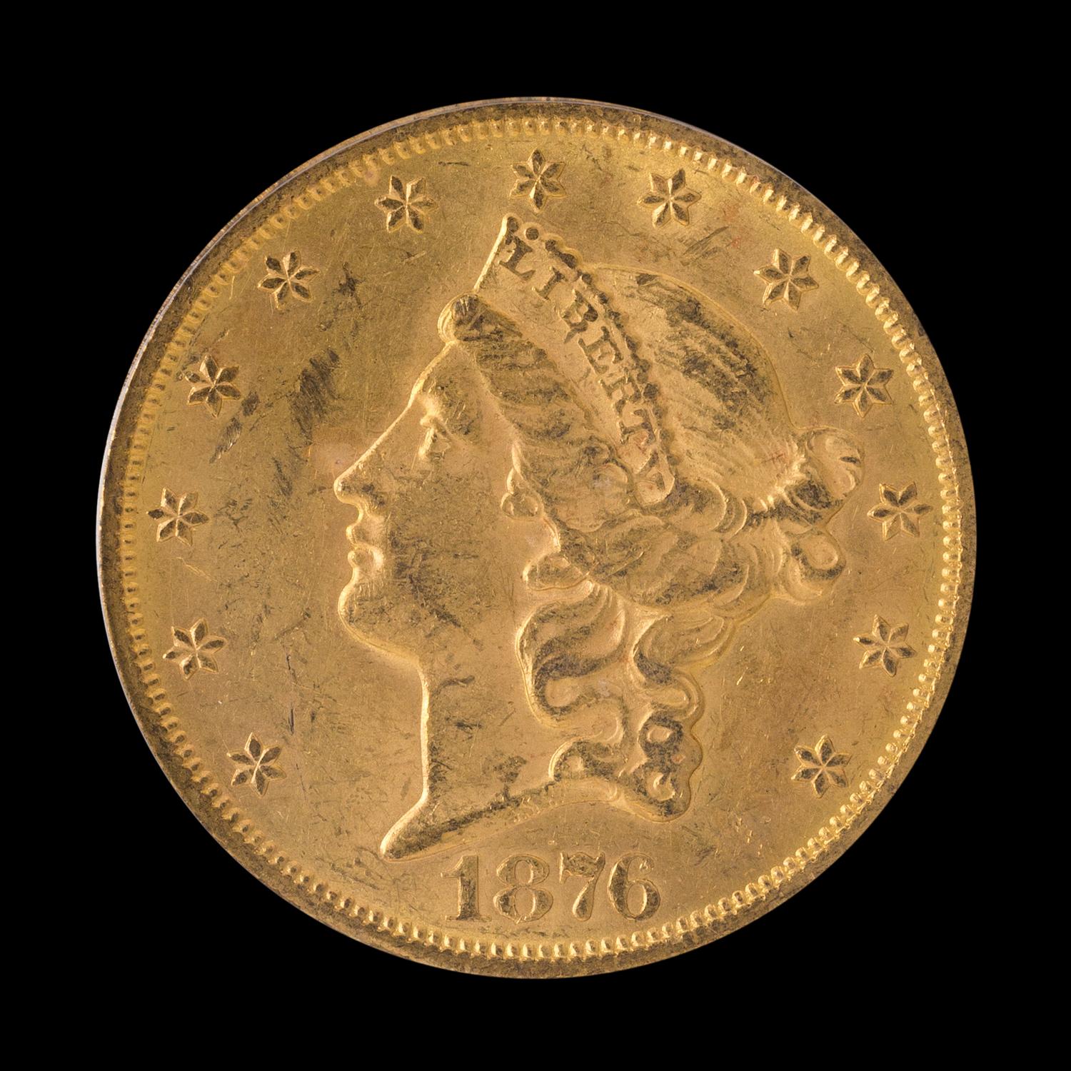 A United States 1876-CC Liberty Head $20 Gold Coin