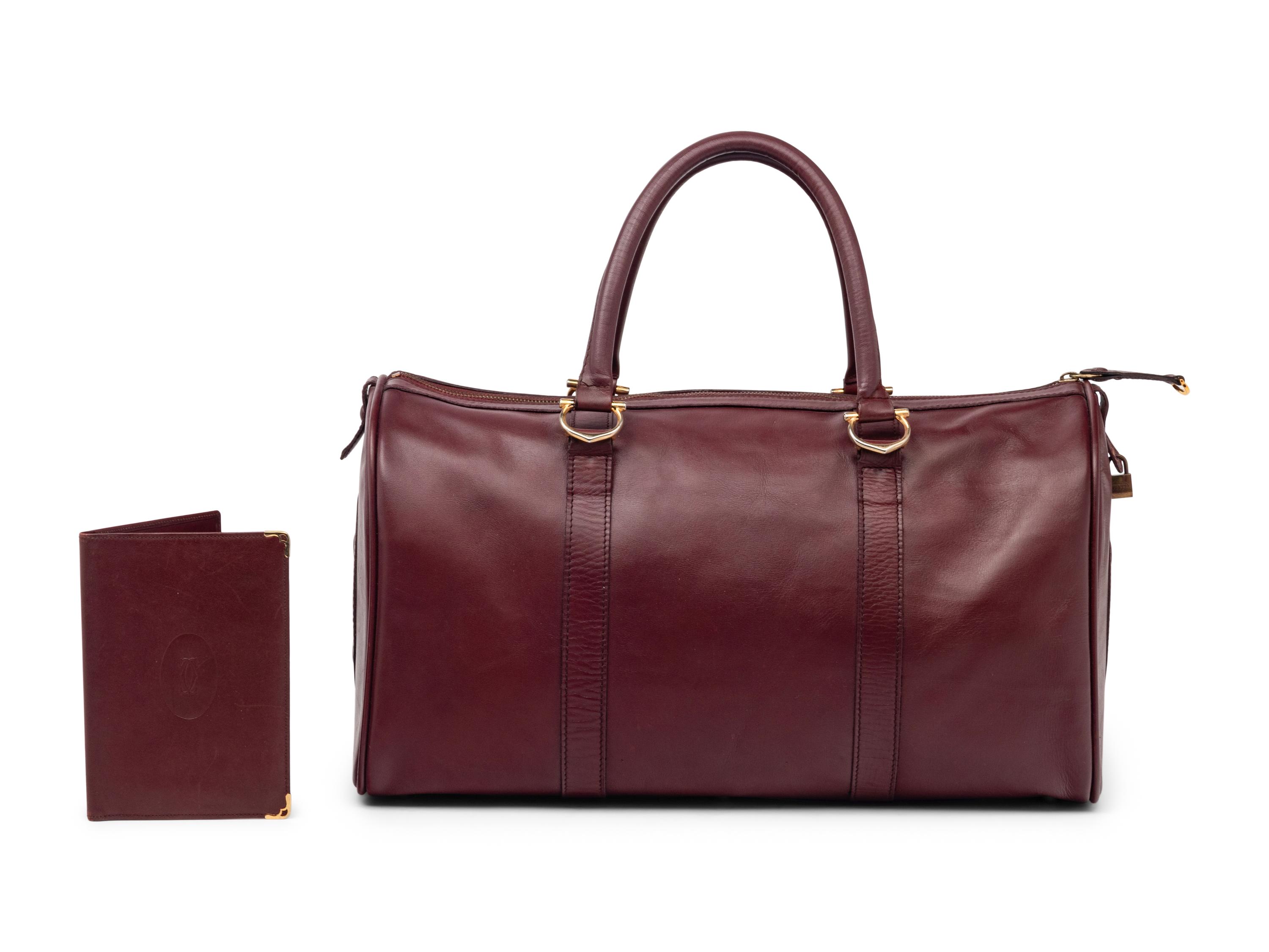 Cartier Travel Bag and Wallet in Burgundy Leather