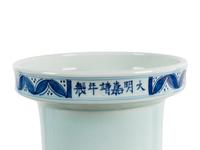 A Pair of Chinese Blue and White Porcelain Rouleau Vases