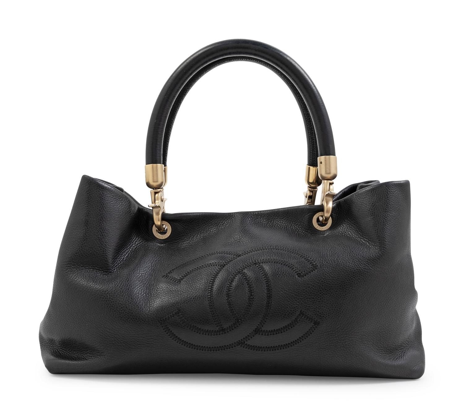 Chanel Black Leather CC Handbag, 2003-04