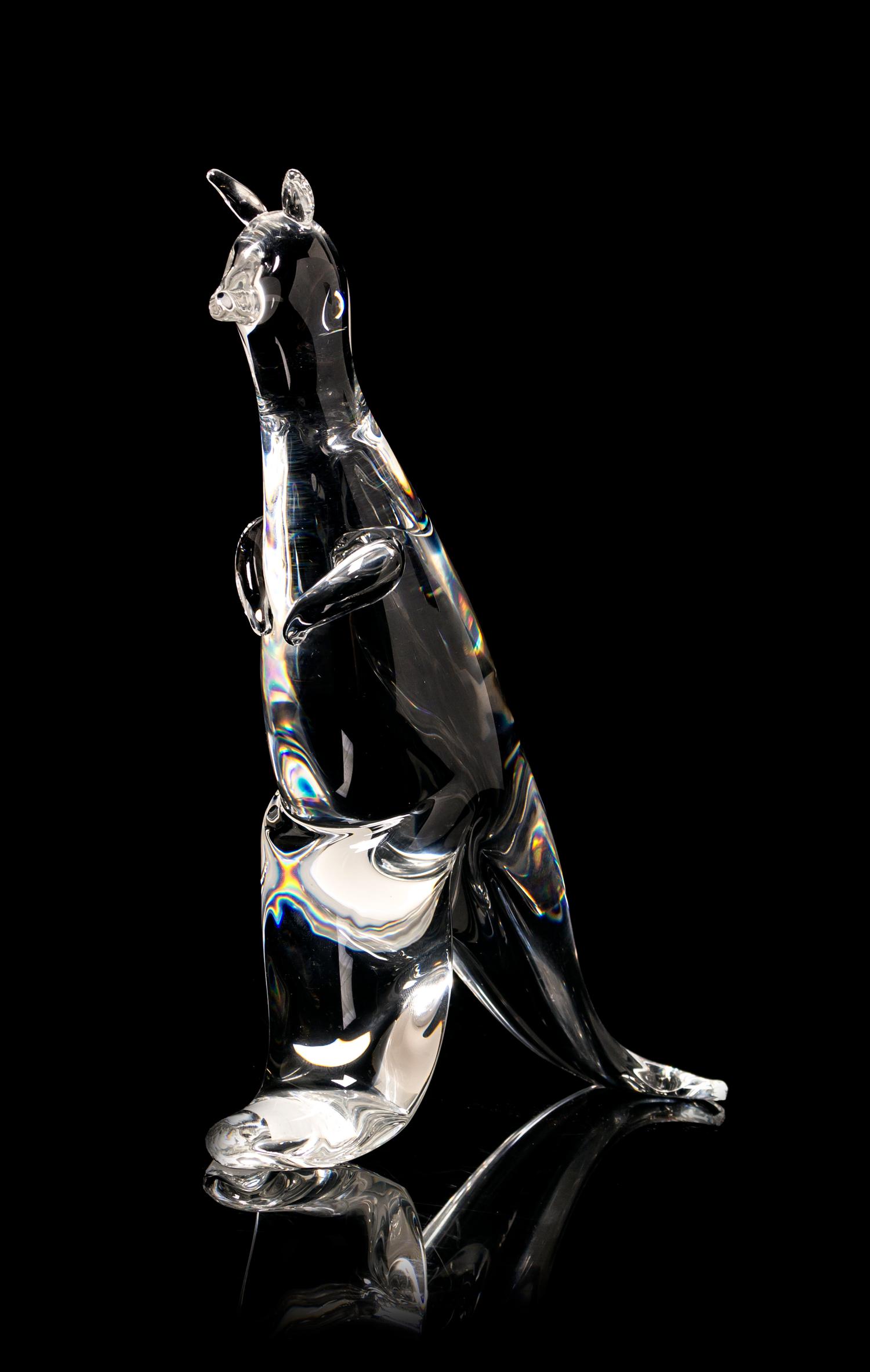 A Steuben Glass Sculpture, Height 10 1/4 inches.
