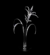 A Glass Flower and Faux Floral Arrangement