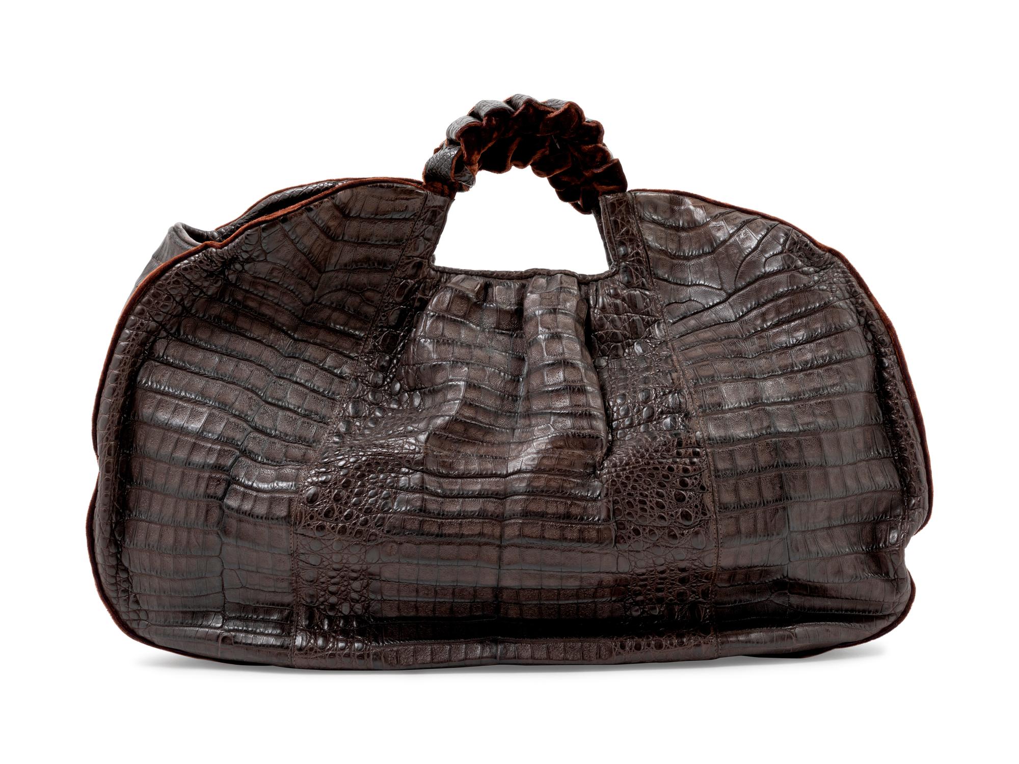 Nancy Gonzalez Brown Crocodile Bag,