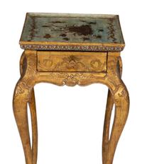 A Continental Giltwood and Découpage Side Table