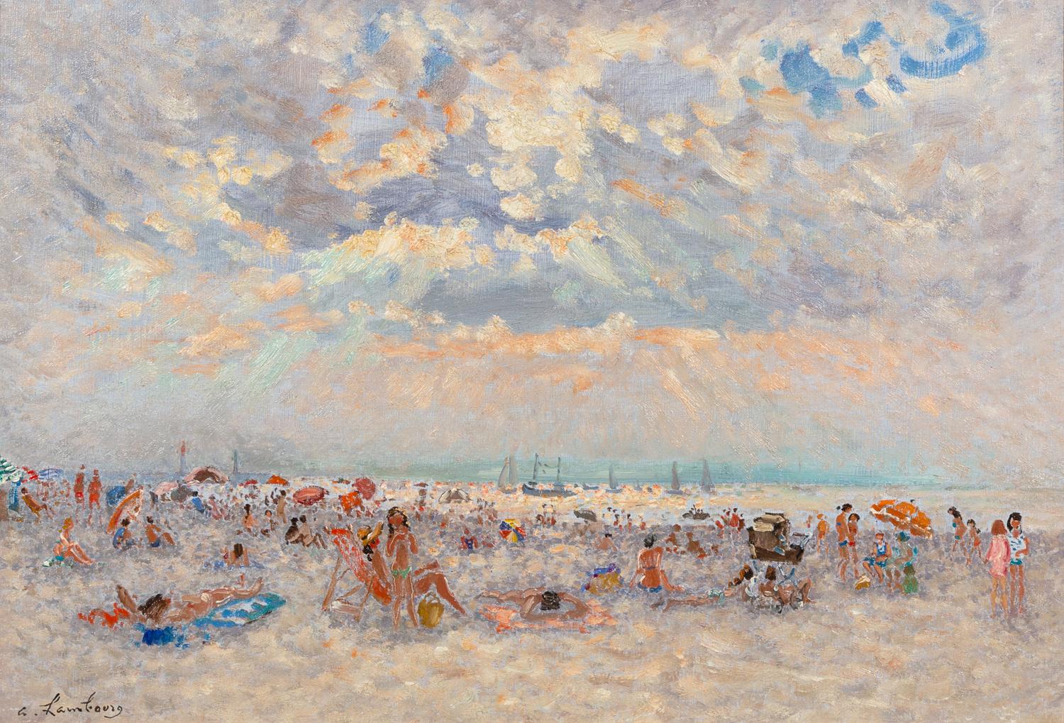Sur la plage en août, l'après-midi
