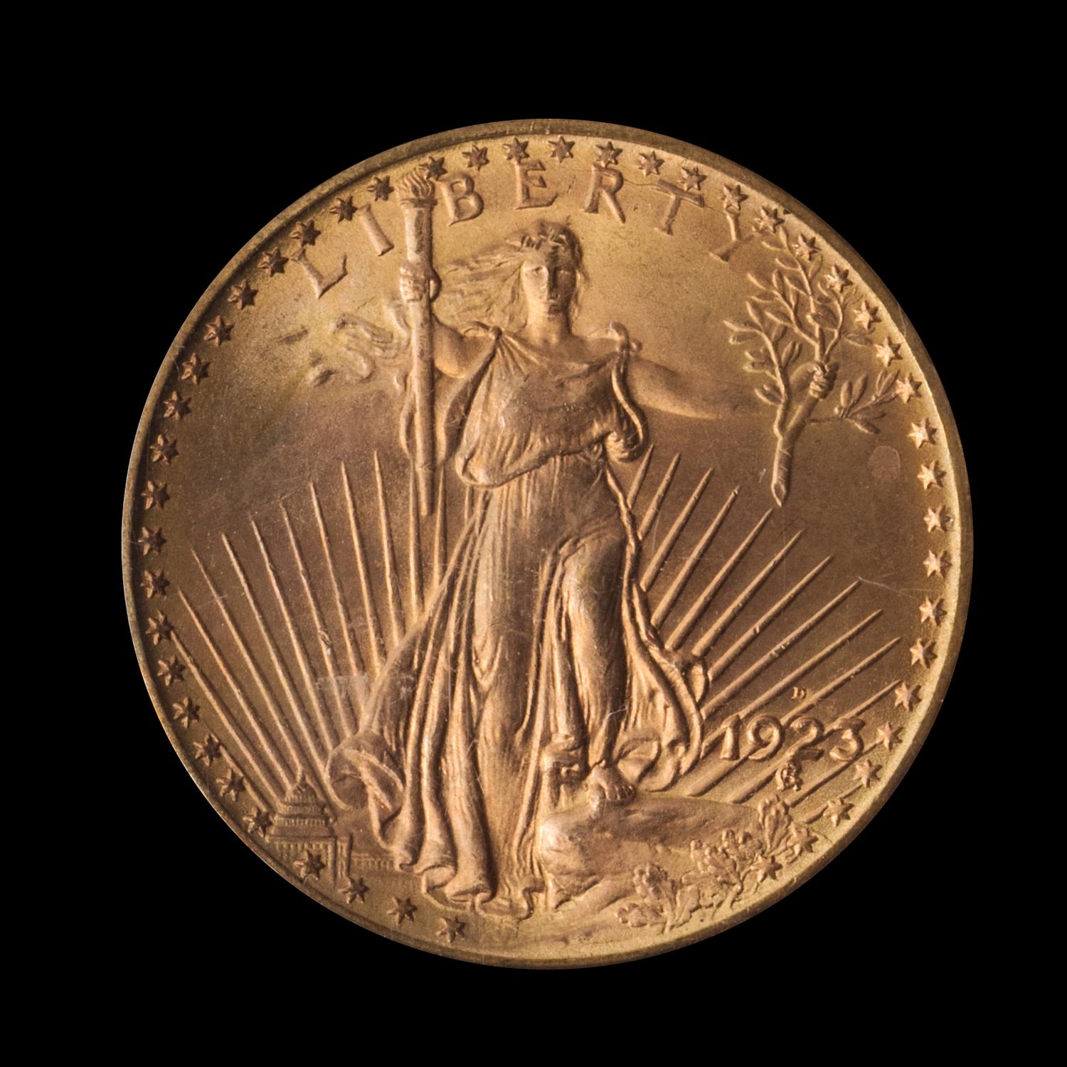 A United States 1923-D St. Gaudens $20 Gold Coin
