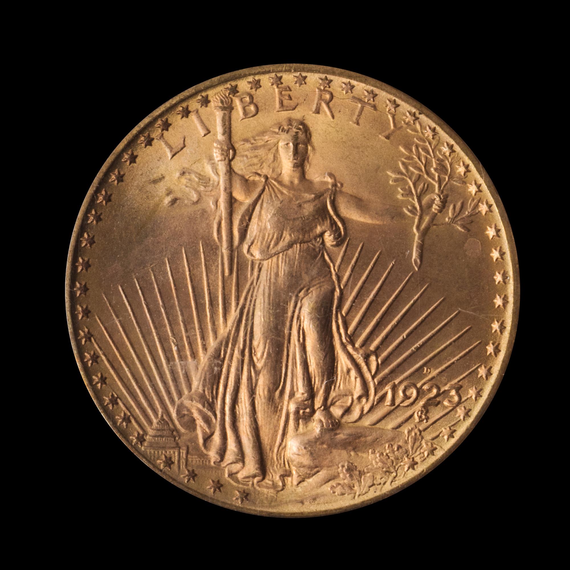 A United States 1923-D St. Gaudens $20 Gold Coin