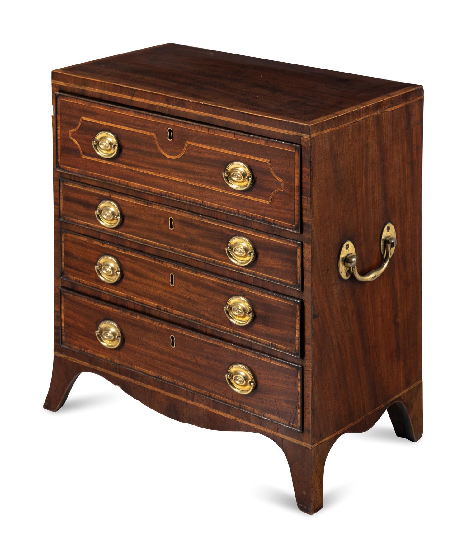 A George III Diminutive Mahogany Fall-Front Desk