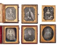 [EARLY PHOTOGRAPHY]. 40 sixth plate daguerreotypes of women of varying ages.