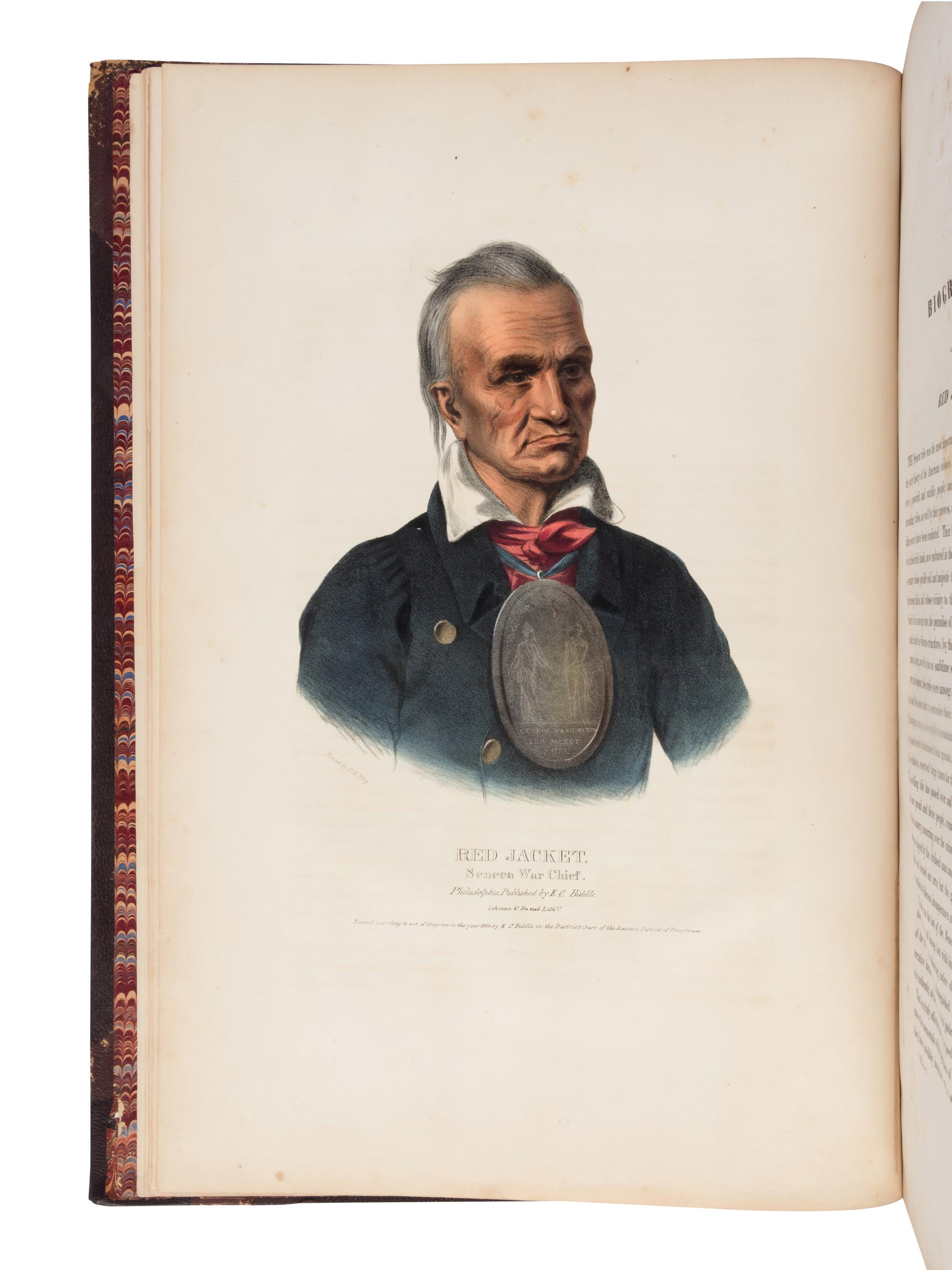 McKENNEY, Thomas L. (1785-1859) and James HALL (1793-1868). History of the Indian Tribes of North America . Philadelphia: [Edward C. Biddle, 1836]; Frederick W. Greenough, 1838; Daniel Rice and James G. Clark, 1844.