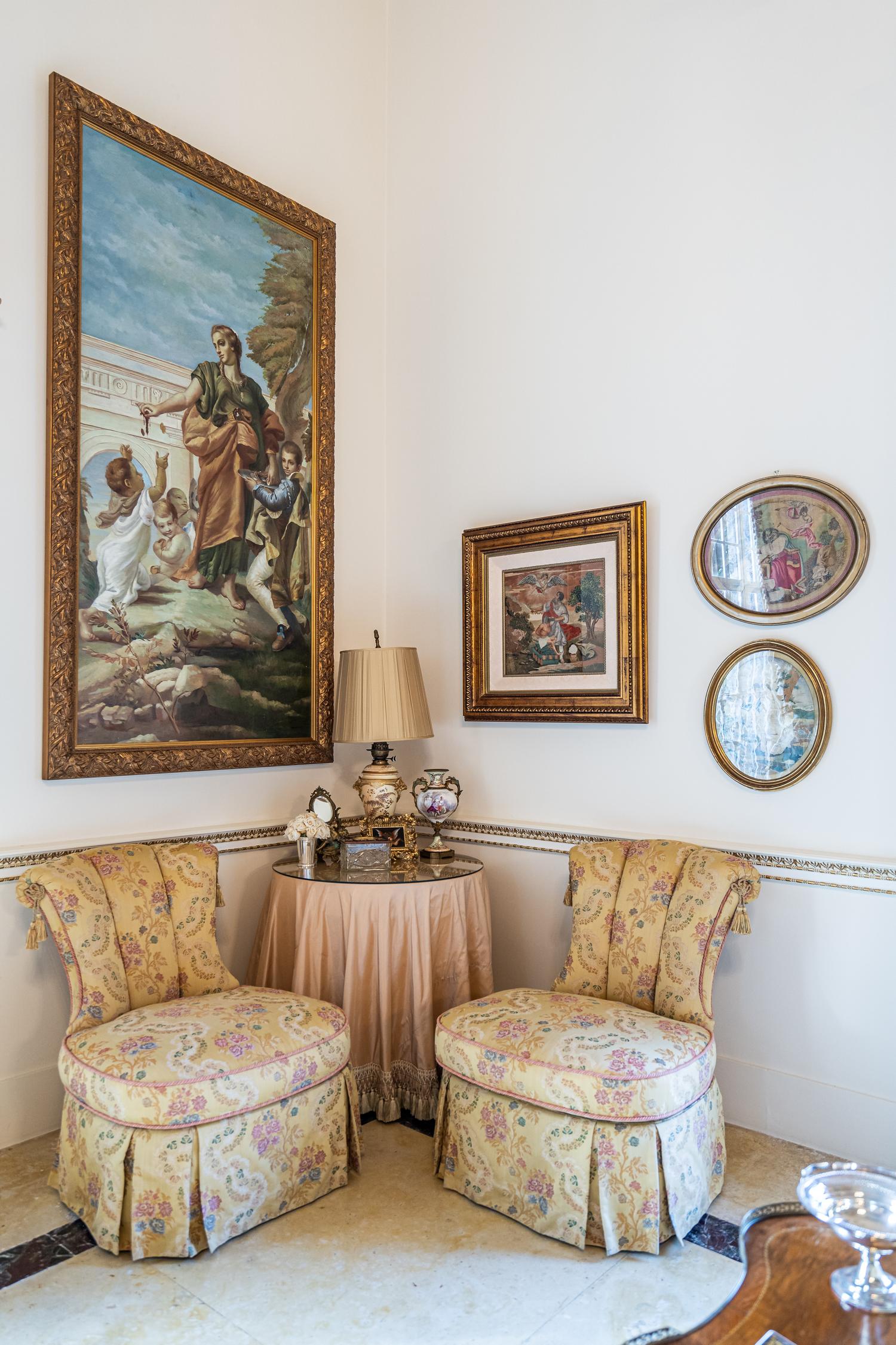 A Continental Rococo Style Gilt Metal Table Mirror