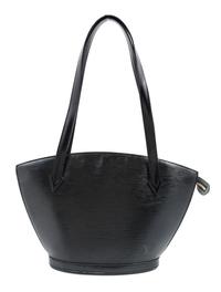 A Louis Vuitton Black Epi Leather Saint Jacques Shoulder Bag, 14.5" x 9.25" x 1.5"; Strap drop: 11".