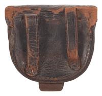 [CIVIL WAR]. Federal percussion cap pouch with "US" plaque, identified to Robert B. Robinson, Co. K, 5th Vermont Infantry Regiment.