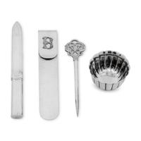 A Federico Buccellati Sterling Silver Bookmark and Associated Silver Items