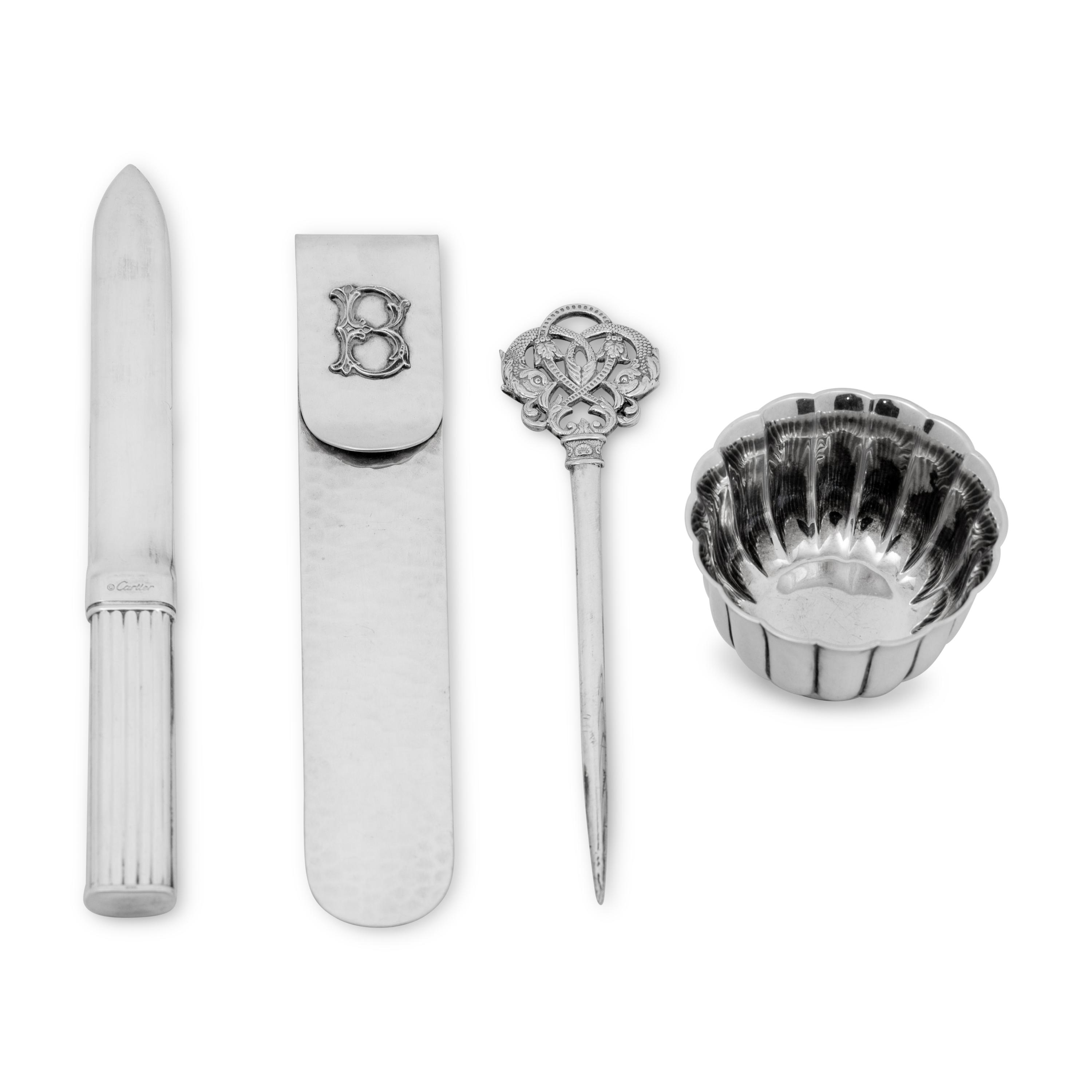A Federico Buccellati Sterling Silver Bookmark and Associated Silver Items