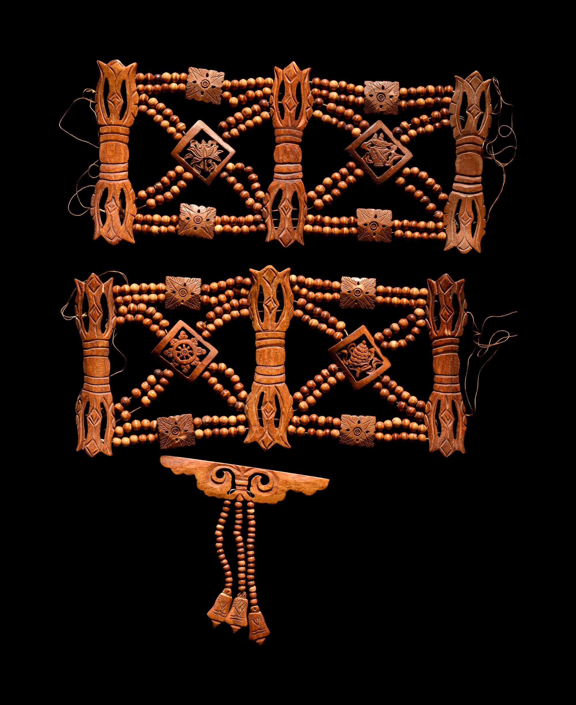 A Set of Tibetan Ritual Bone Apron and Jewelry