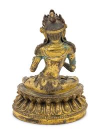 An Unusual Gilt Bronze Figure of Seated Maitreya