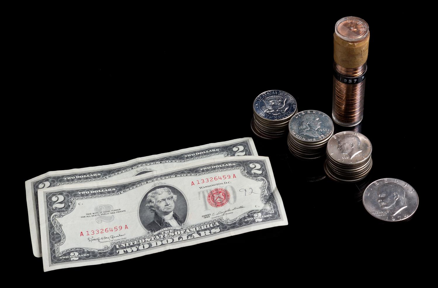 A Collection of Modern American Coins and Paper Money