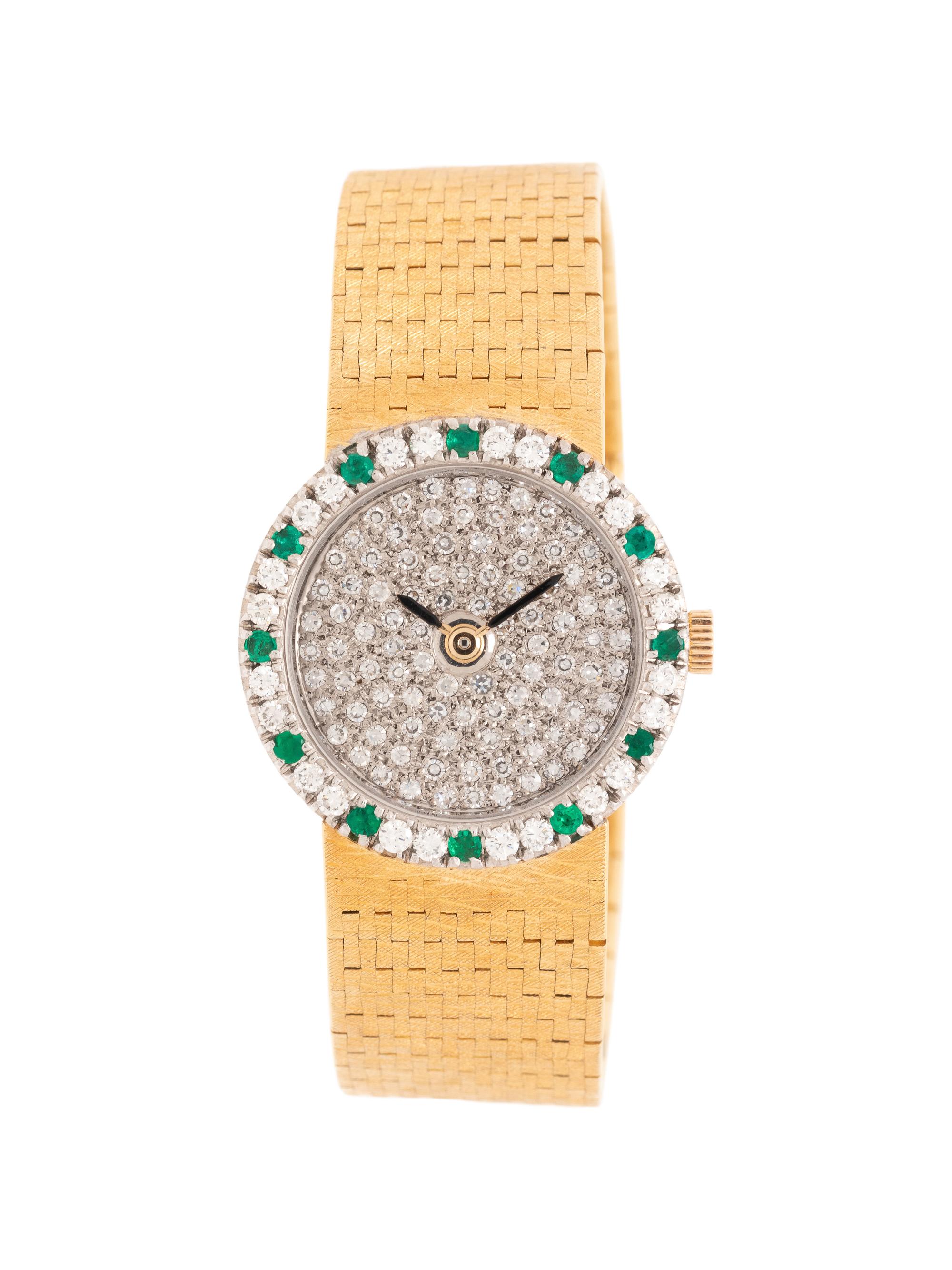 CORUM, 18K YELLOW GOLD, DIAMOND AND EMERALD WATCH