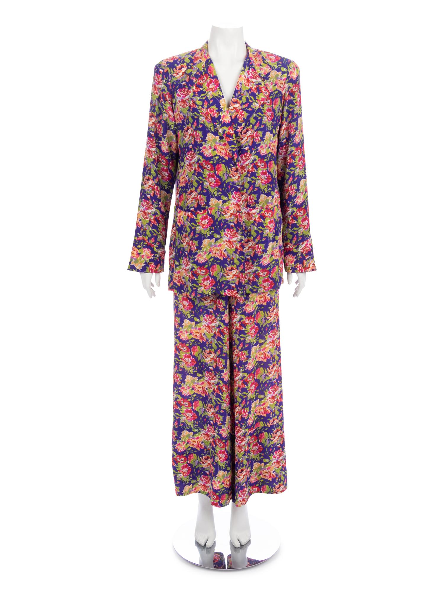 Four Jean Muir Floral Pant Ensembles, 1980-90s
