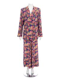 Four Jean Muir Floral Pant Ensembles, 1980-90s