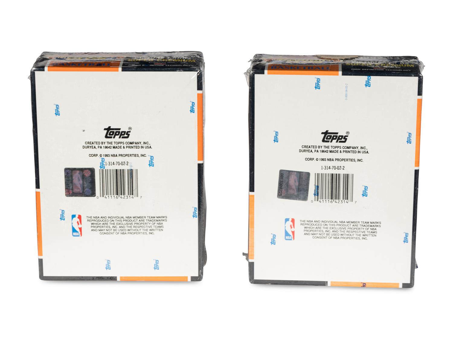 A Group of Two Sealed Boxes of 1992-93 Topps Stadium Club Series Two Basketball Cards (Possible Shaquille O'Neal Rookie Cards)
