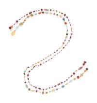 COLLECTION OF YELLOW GOLD AND MULTIGEM LONG CHAINS