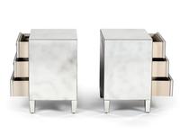 A Pair of Bernhardt Mirrored Side Tables