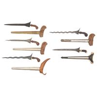 Five Kris Knives with Display Stand