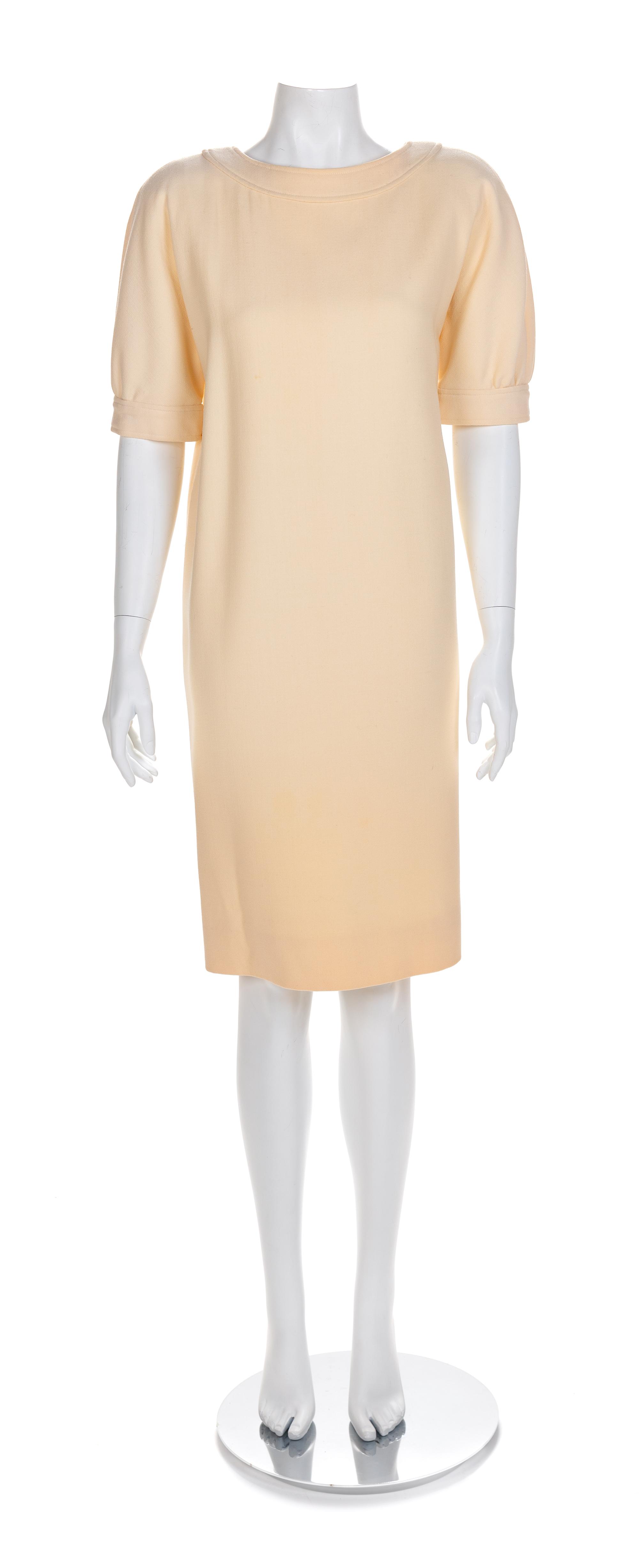 Oscar de la Renta Cream Day Dress, 1980s