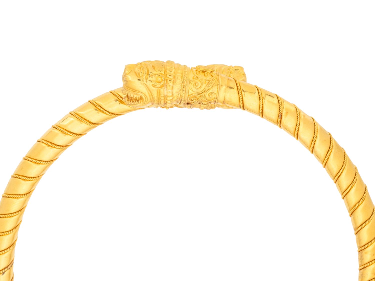 LALAOUNIS, YELLOW GOLD TORQUE NECKLACE