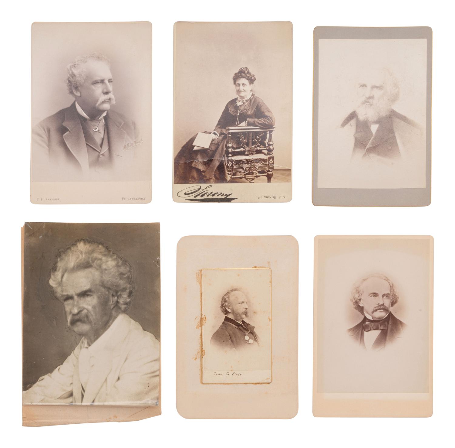 [LITERATURE]. Portraits of famous authors and writers, incl. Alexandre DUMAS, Nathaniel HAWTHORNE, Ralph Waldo EMERSON, et. al.