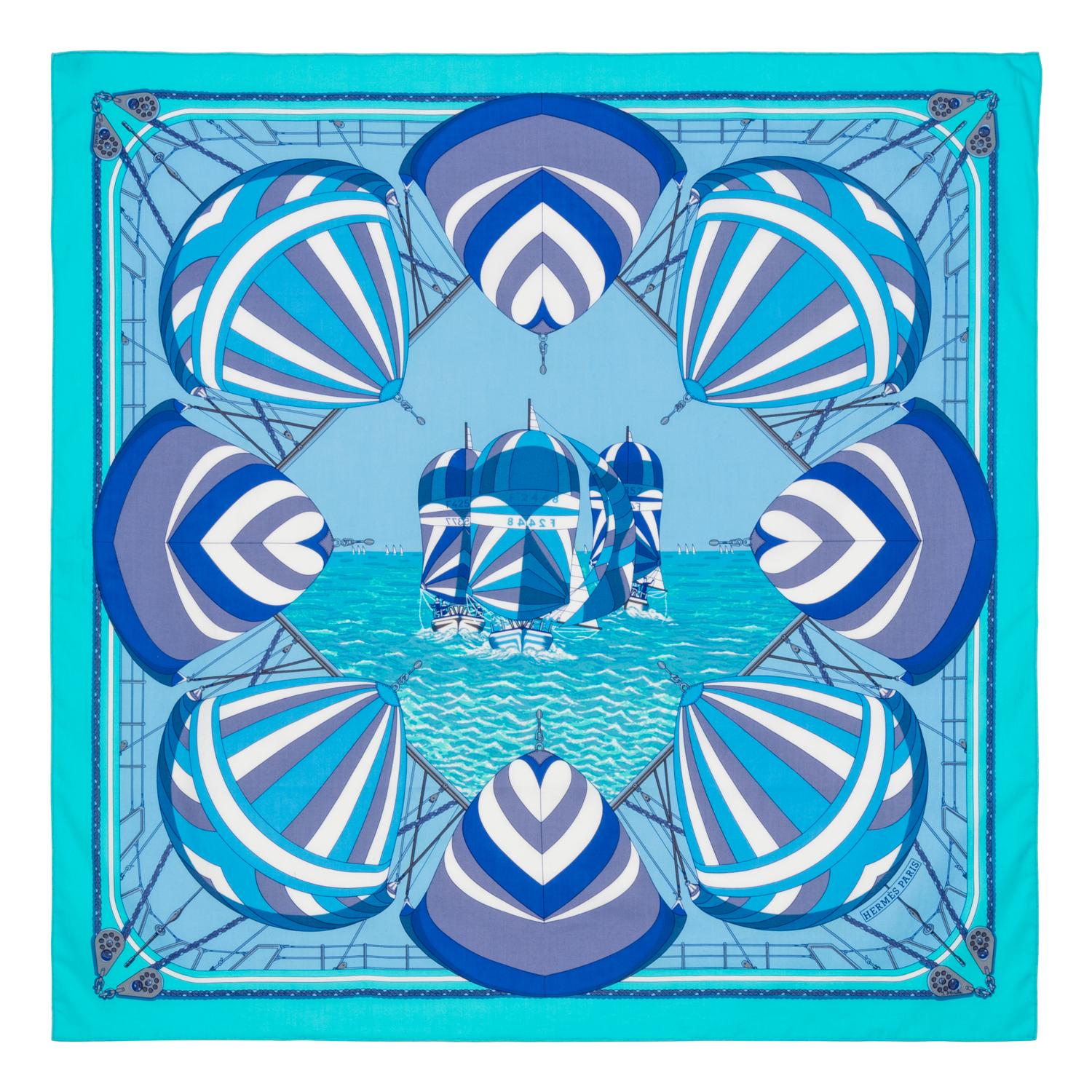 Three Hermès 70cm Cotton Scarf, 1990-2000s