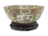 A Rose Medallion Porcelain Center Bowl