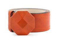 Celine Orange Leather Belt, 1990-2000s