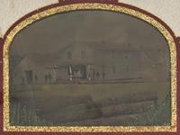 [Lincoln, Abraham]. A group of 3 photographs showing buildings and monuments draped in mourning.