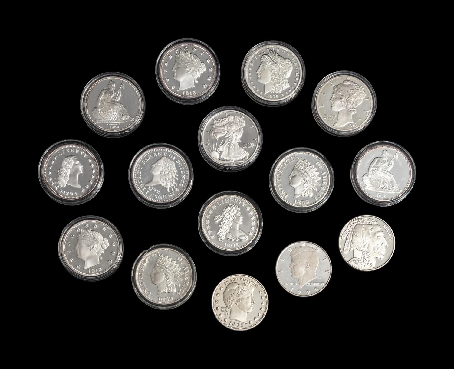 [PRIVATE ISSUE] Fifteen 2-Troy Oz. Silver Rounds