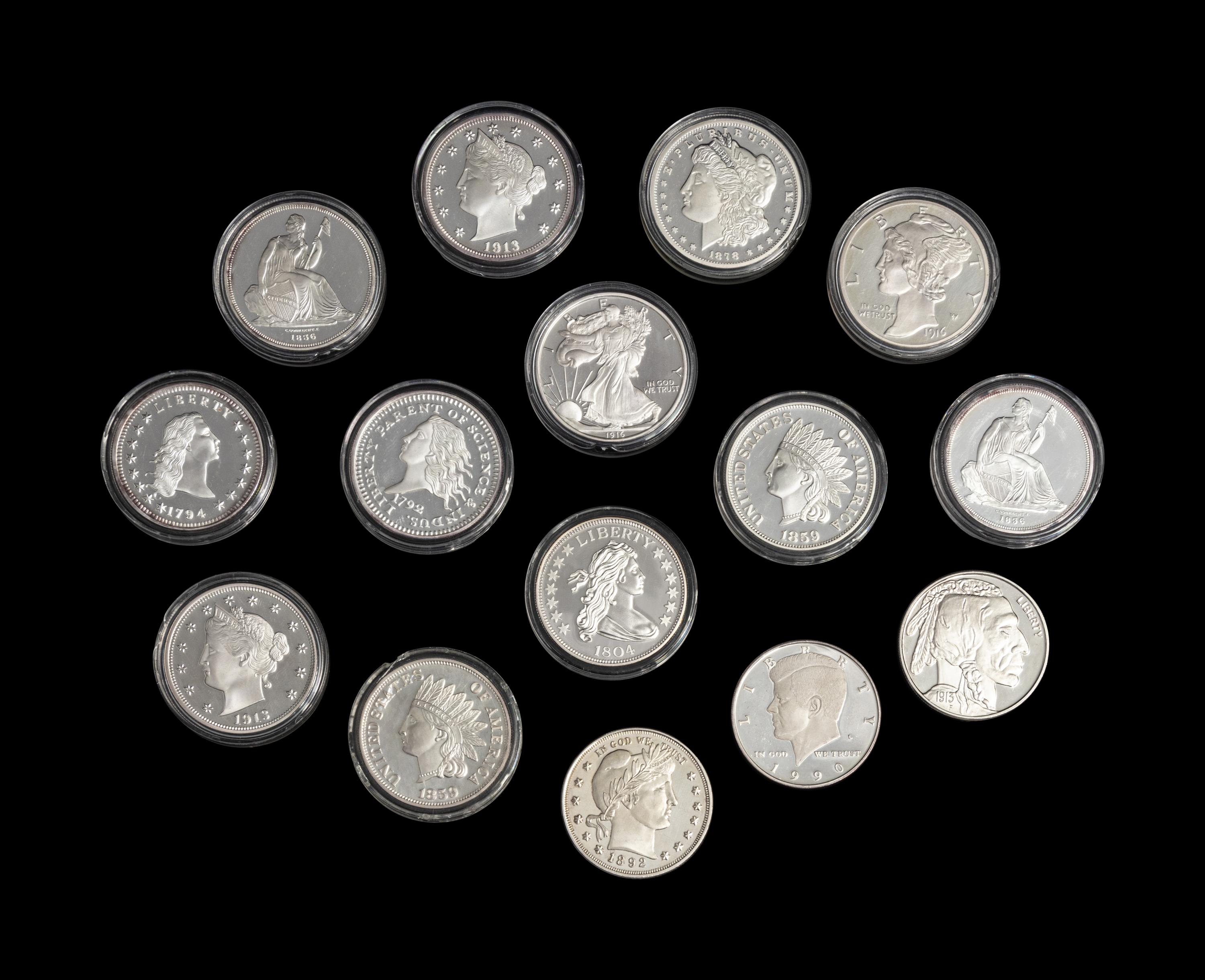 [PRIVATE ISSUE] Fifteen 2-Troy Oz. Silver Rounds