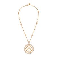 John Hardy, Yellow Gold and White Sapphire Pendant Necklace