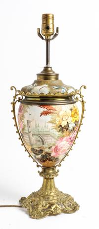 A French Painted Metal Urn Height overall 21 inches. — 19TH CENTURY