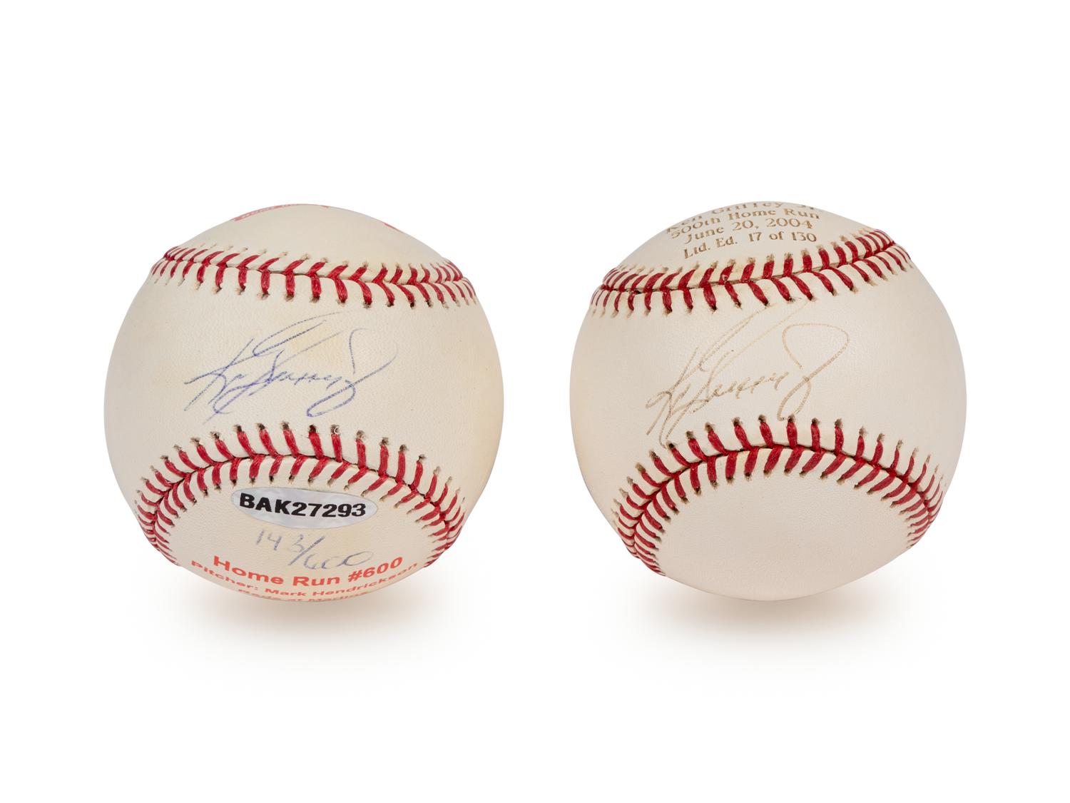 A Group of Ken Griffey Jr. Single Signed Autograph Home Run Commemorative Baseballs (Beckett Authentication Services Certified),