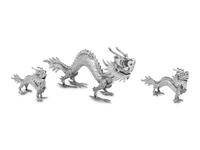 Three Chinese Export Silver Models of Dragons